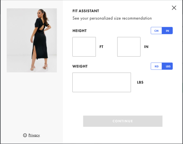 Asos fit assistant clothes