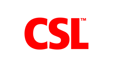Simple, large thick, bold, red letters CSL