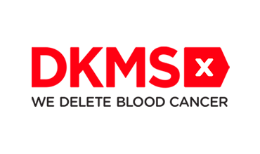 The letters DKSM big and in red with the words 'we delete blood cancer' in smaller text underneath it.