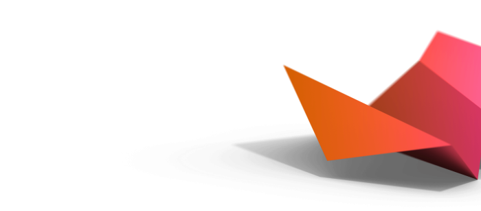 Graphic angular shape with the colour merging from orange to pink