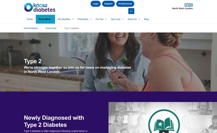 NHS Know Diabetes website screenshot