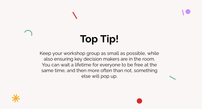 Innovation workshop top tip 1