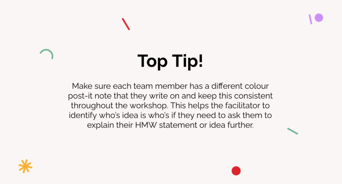 Innovation workshop top tip 4